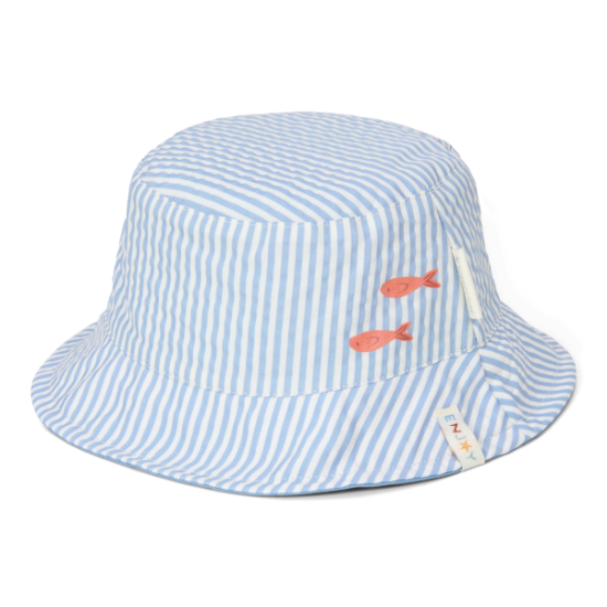 Slika Reverzibilni šeširić Stripes Ocean Blue 2 - Little Dutch