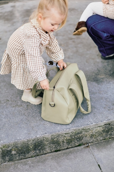 Slika Torba Mommy Club Signature Vegan Leather Green - Childhome