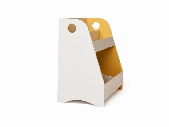 Slika Biblioteka s policom za odlaganje - siva/senf žuta