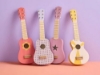 Slika Dječja drvena gitara - tamno roza
