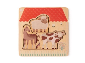 Slika Višeslojna drvena slagalica – Farma sa životinjama