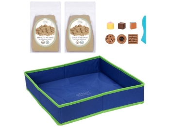 Slika Kinetički pijesak s posudom za pijesak i kalupima