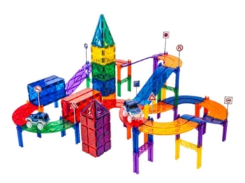 Prikažite detalje za EliFix magnetski građevinski set - automobil staza, obojeni 100 kom. Slika EliFix magnetski građevinski set - automobil staza, obojeni 100 kom.