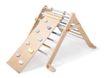 Slika Rastući Montessori Picklerov Trokut s 2u1 pločom – Pastel set