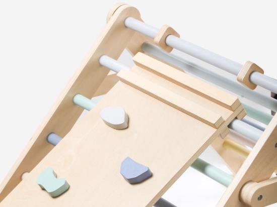 Slika Rastući Montessori Picklerov Trokut s 2u1 pločom – Pastel set