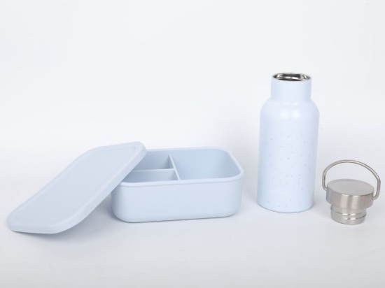 Slika Snack set za djecu – Plavi (bočica + kutijica)