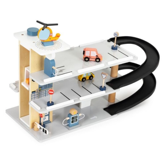 Slika Drvena garaža s liftom i dodacima Ecotoys 