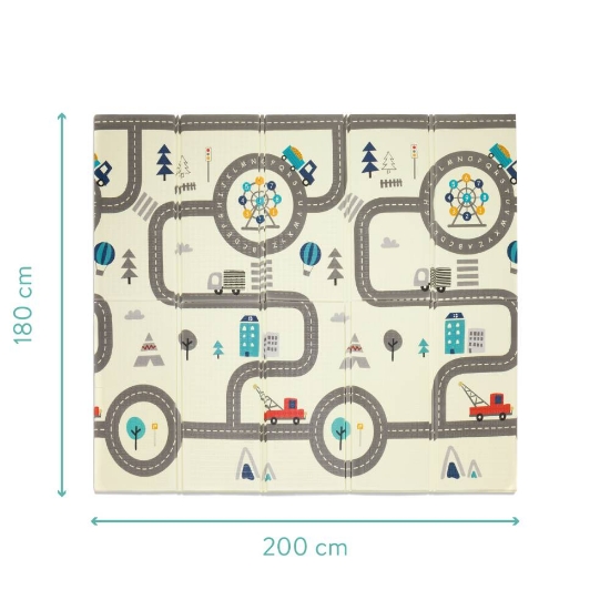 Slika Fillikid dvostrana podloga za igru Street&amp;Animals in BOX, 180x200 cm