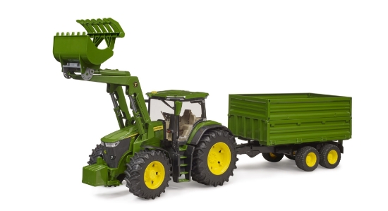 Slika Traktor John Deere 7R 350 s prednjim utovarivačem i prikolicom za prijevoz 03155 BRUDER 