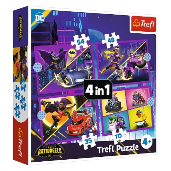 Slika Puzzle 4u1 (35,48,54,70) Batwheels 34658 TREFL 