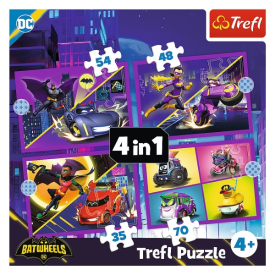 Slika Puzzle 4u1 (35,48,54,70) Batwheels 34658 TREFL 