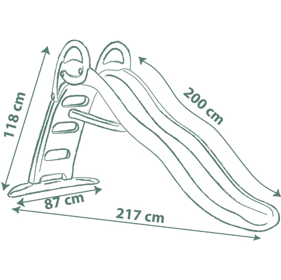 Slika Tobogan Funny, zeleni, 217 x 87.5 x 118.2 cm 820405 SMOBY 