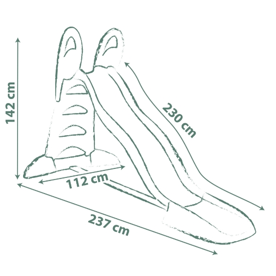 Slika Tobogan s vodom XL, zeleni, 237 x 112 x 142 cm 820304 SMOBY 