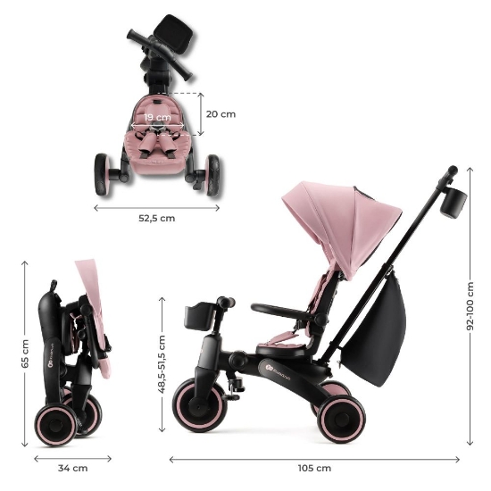 Slika Sklopivi tricikl JAZZ 2, Pink Kinderkraft 