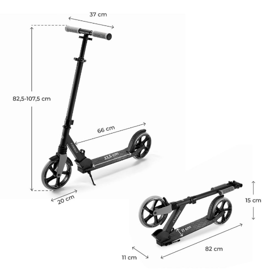 Slika Romobil FREELY, Crni Kinderkraft 