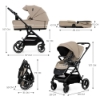 Slika Dječja kolica Yoxi MINK PRO 3u1, Sand Beige Kinderkraft 