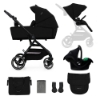 Slika Dječja kolica Yoxi MINK PRO 3u1, Pure Crna Kinderkraft 