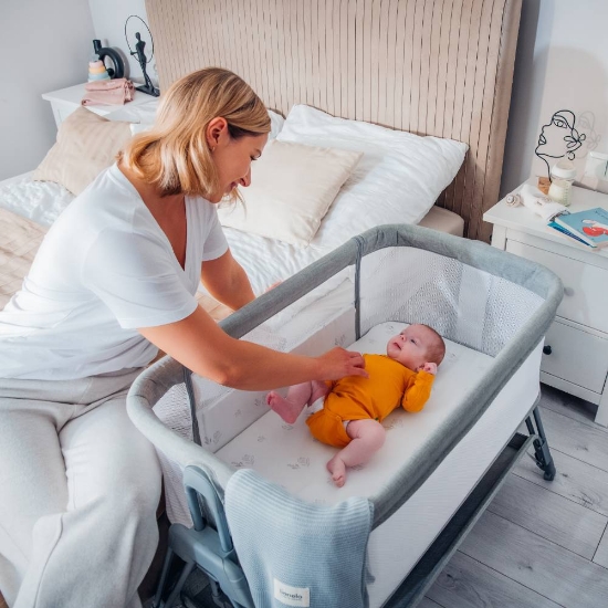 Slika Lionelo krevetić 2u1 Luna, Grey Concrete