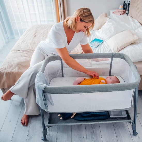 Slika Lionelo krevetić 2u1 Luna, Grey Concrete