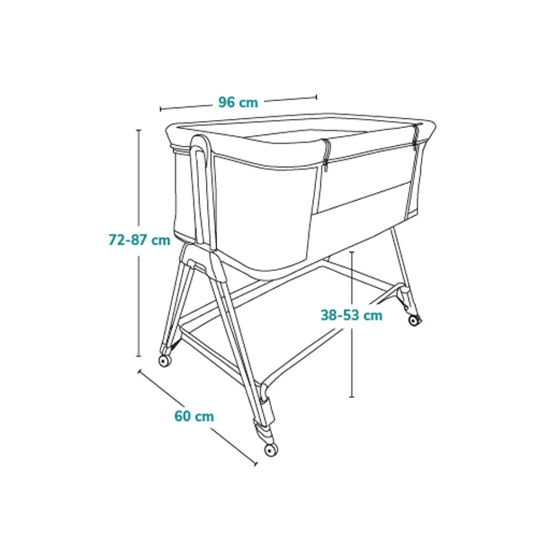 Slika Lionelo krevetić 2u1 Luna, Grey Concrete