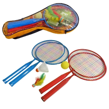 Slika Set za badminton 4 mini reketa i 3 vrsta loptica