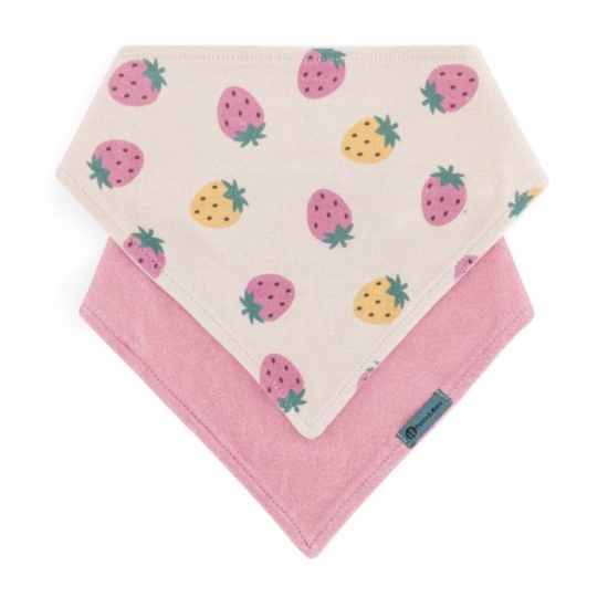 Slika Luke marama podbradak 3m+ 2 kom, Beige Strawberries/Dusty Rose Petite&amp;Mars 
