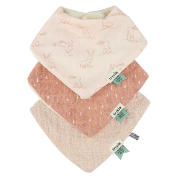 Slika  3-djelni komplet pamučnih podbradnjaka rosy rabbit trixie®
