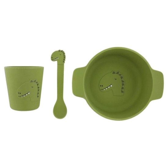 Slika Set za jelo od silikona first meal mr. dino trixie® 