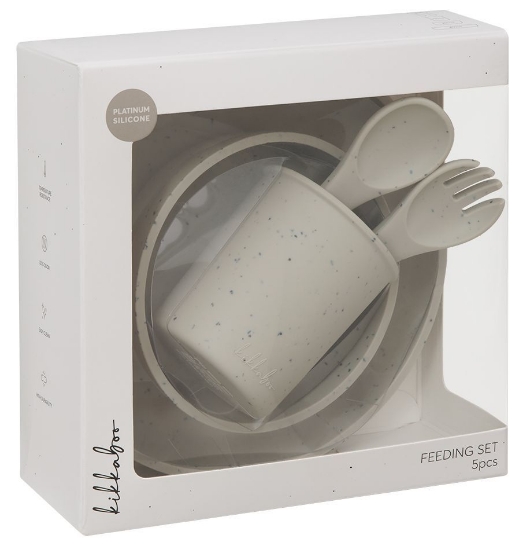 Slika Set za jelo 5 kom Silicone - Sand Kikka Boo 