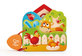 Slika Knjiga: Farma i domaće životinje (dječja drvena slikovnica) Hape 
