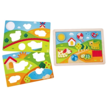 Slika Puzzle Sunčana zemlja 3 u 1 Hape 