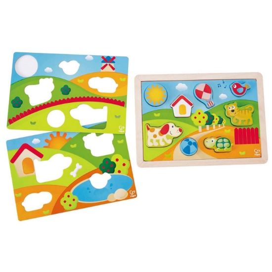 Slika Puzzle Sunčana zemlja 3 u 1 Hape 