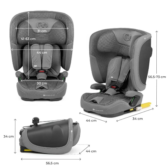 Slika Autosjedalica FIX2GO i-Size 9-36 kg (76-150 cm), Grey Kinderkraft 