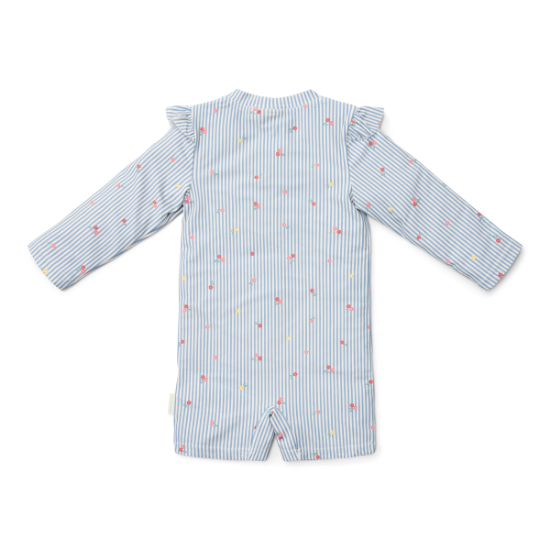 Slika Kupaći kostim s dugim rukavima Sunny Flowers Blue 62/68 - Little Dutch
