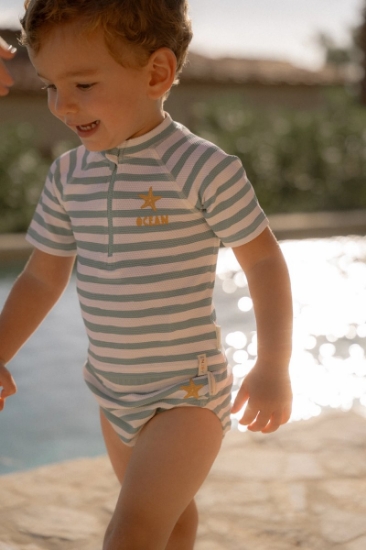 Slika Pelena za plivanje - kupaći kostim Stripes Surf Blue 74/80 - Little Dutch