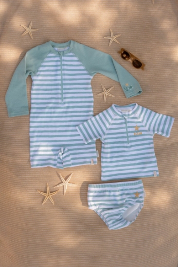 Slika Pelena za plivanje - kupaći kostim Stripes Surf Blue 74/80 - Little Dutch