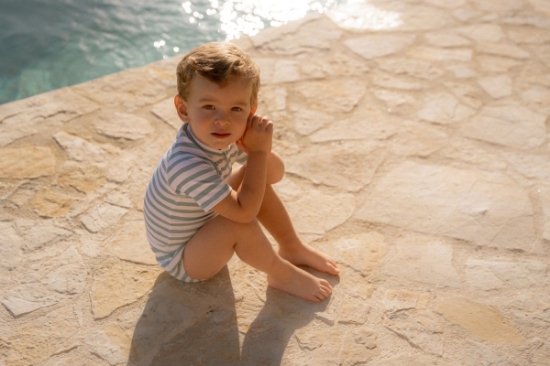 Slika Pelena za plivanje - kupaći kostim Stripes Surf Blue 62/68 - Little Dutch