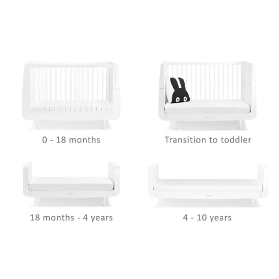 Slika SnuzKot Skandi set 2 u 1 krevetić + komoda za prematanje, bijeli 