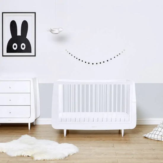 Slika SnuzKot Skandi set 2 u 1 krevetić + komoda za prematanje, bijeli 
