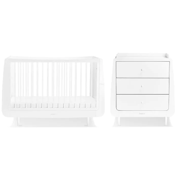 Slika SnuzKot Skandi set 2 u 1 krevetić + komoda za prematanje, bijeli 