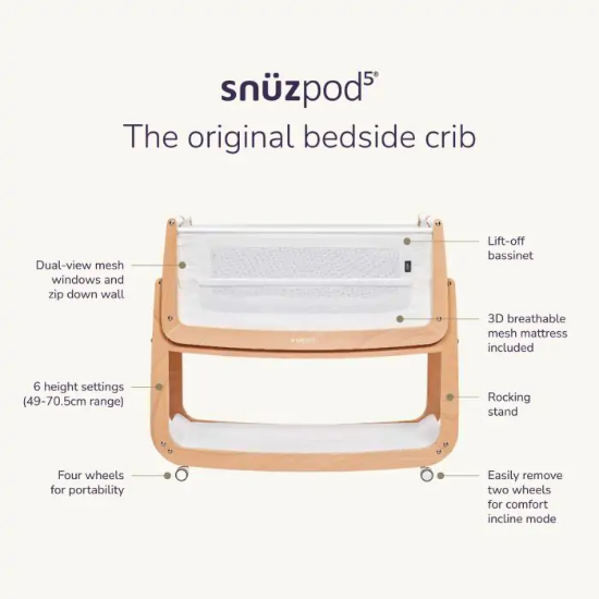 Slika Kolijevka / Krevetić za bebe - Mocha SnuzPod5 