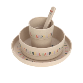 Slika Posuđe Set PP/celuloza Happy Fruits Cherry (Tanjur, Zdjelica, Šalica, Žlica) Lässig 