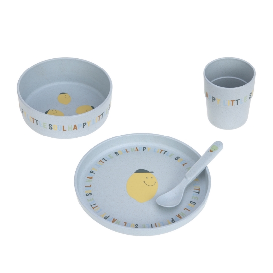 Slika Posuđe Set PP/celuloza Happy Fruits Lemon (Tanjur, Zdjelica, Šalica, Žlica) Lässig 