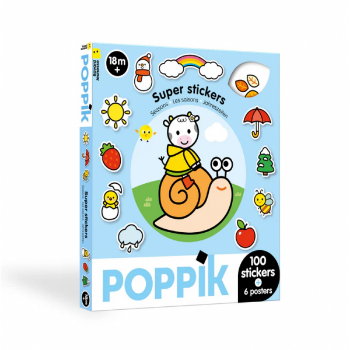 Slika Kutija s naljepnicama Godišnja doba (6 POSTERA +100 NALJEPNICA) POPPIK 