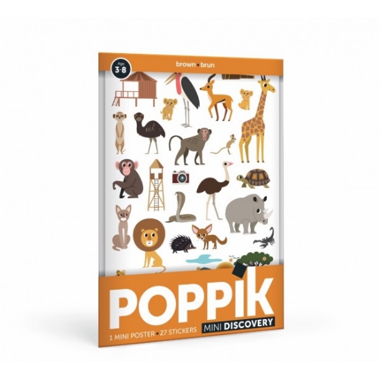Slika Mini poster s naljepnicama Discovery SAVANA POPPIK 