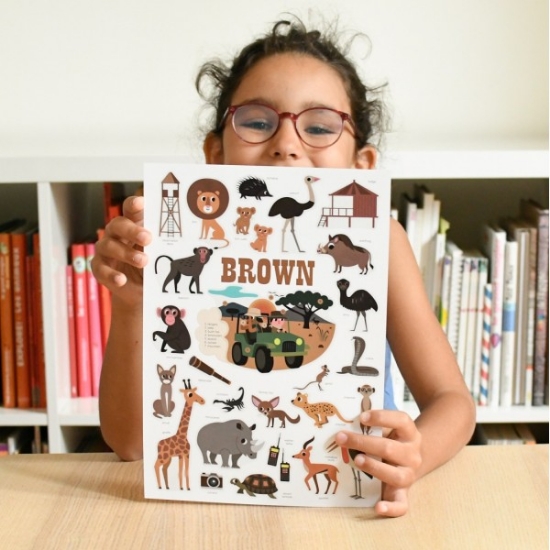 Slika Mini poster s naljepnicama Discovery SAVANA POPPIK 