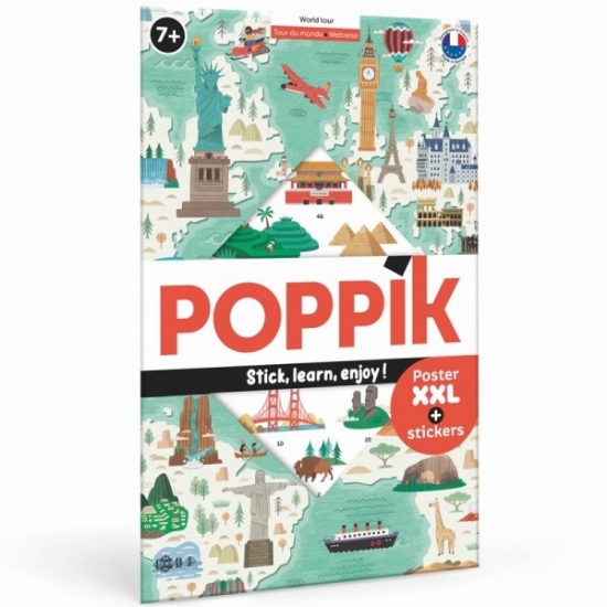 Slika Poster s naljepnicama Discovery PUT OKO SVIJETA POPPIK 