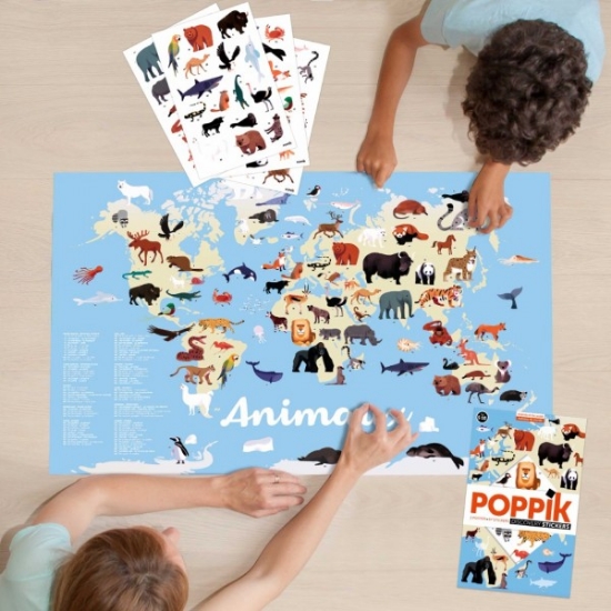 Slika Poster s naljepnicama Discovery ŽIVOTINJE POPPIK 