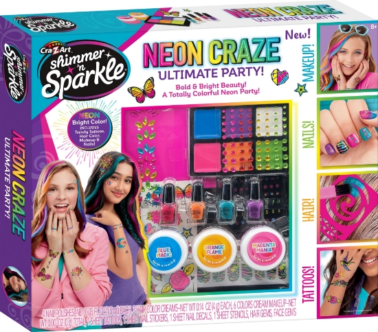 Slika Set 4u1 za tijelo, nokte, kosu i šminka Neon Craze 17344 CRAZART 