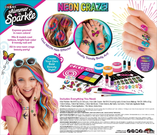 Slika Set 4u1 za tijelo, nokte, kosu i šminka Neon Craze 17344 CRAZART 
